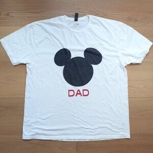 Dad - Disney Mickey Mouse Ears - New 2XL White T-Shirt